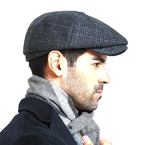 Image of PanPacSight Fashion Men's Classic Newsboy Gatsby Hat Blend Wool Vintage Flat Ivy Cabbie Cap Boyfriend Gift(Medium /Large /X-Large)
