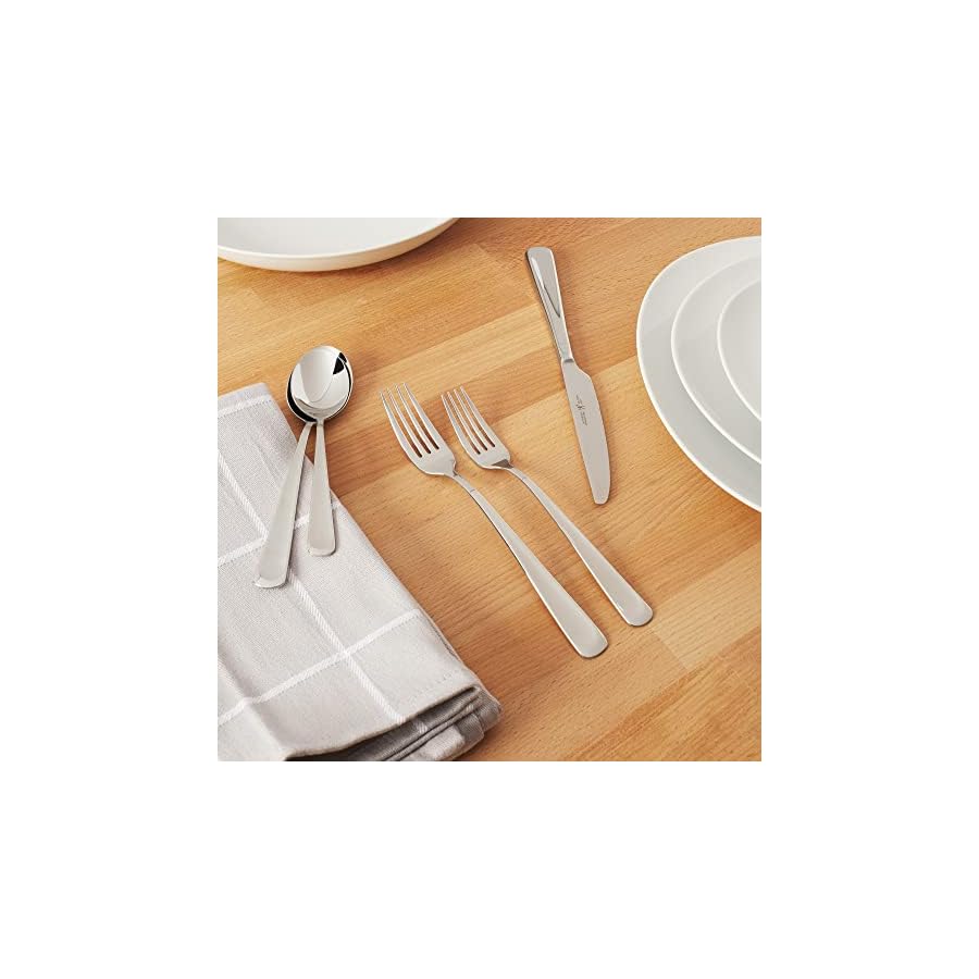 HENCKELS-Premium-Quality-15-Piece-Knife-Set-with-Block-Razor-Sharp-German-Engineered-Knife-Silvano-45-pc-1810-Stainless-Steel-Flatware-Set-Silver HENCKELS Premium Quality 15-Piece Knife Set with Block, Razor-Sharp, German Engineered Knife & Silvano 45-pc 18/10 Stainless Steel Flatware Set, Silver