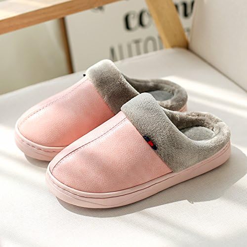Autumn and winter indoor household thick non-slip men and women cotton slippers cute couple home warm fur slippers, 36-37 [for 35-36 yards], pink