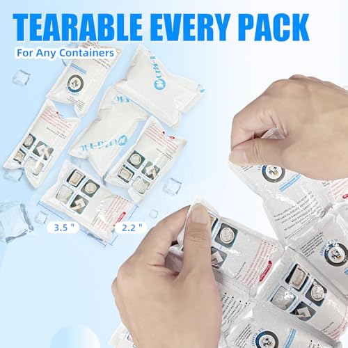 Image of Ice Pack Bulk, Flexible Cold Ice Pack Sheets for Coolers, Dry Ice for Shipping Frozen Food, Long Lasting Shipping Cold Packs, Automatic Cut, 3.5x2.2Inch, 96 Packs