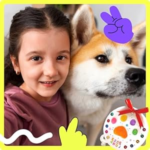 JOLLYJINKS Paw Print Kit for Dogs and Cat (Makes 4), Dog Clay Paw Print Impression Kit Keepsake for Pet with Customization Tool and Display Stands as Ornament