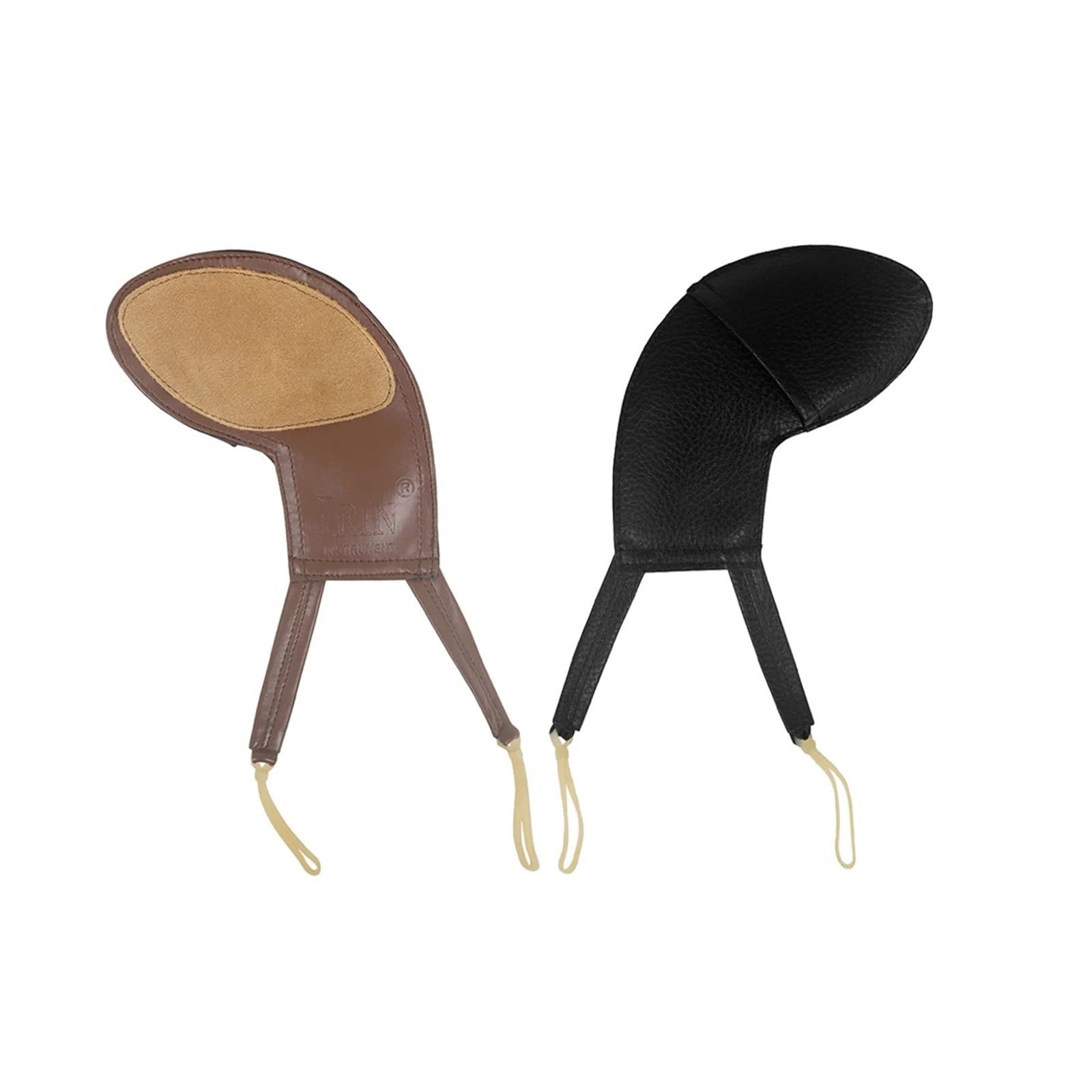 Mentonera para violín Almohadilla de descanso for la barbilla violín hombreras cuero suave for 4/4 3/4 /1/2 1/4 1/8 1/16 accesorios instrumento cuerda(Brown 1-2 1-4)