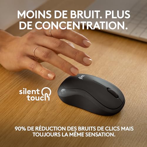 Souris sans fil Logitech M240 compacte grise compatible avec ordinateur Mac PC