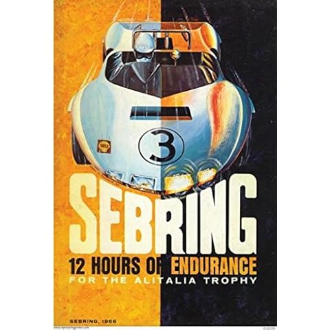 CrashDaddy Sebring 12 Hours Endurance Race Poster 1966 Chapparel Vintage Type Cover