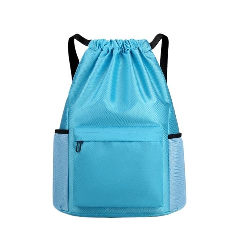 Sac Cordon Lot de 2 sacs sport à cordon serrage, grande capacité, for la gym, natation, plage, for femmes et hommes(Sky blue-S)