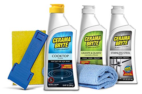 Cerama Bryte Full Kitchen Starter Kit: Cooktop Cleaner, Stainless Steel Cleaner, Granite Cleaner