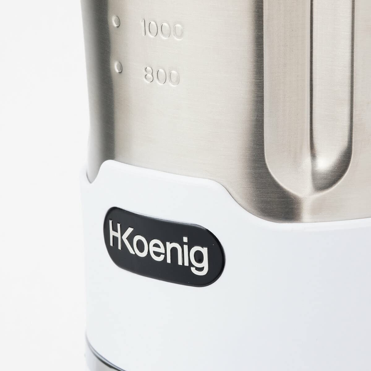 H.Koenig MXC36 Sopera Eléctrica y Licuadora, Máquina para hacer Sopas, Batidos, o Salsas, 1.7 Litros, 900 W, 7 Velocidades, 3 Temperaturas, Acero Inoxidable, Blanco.