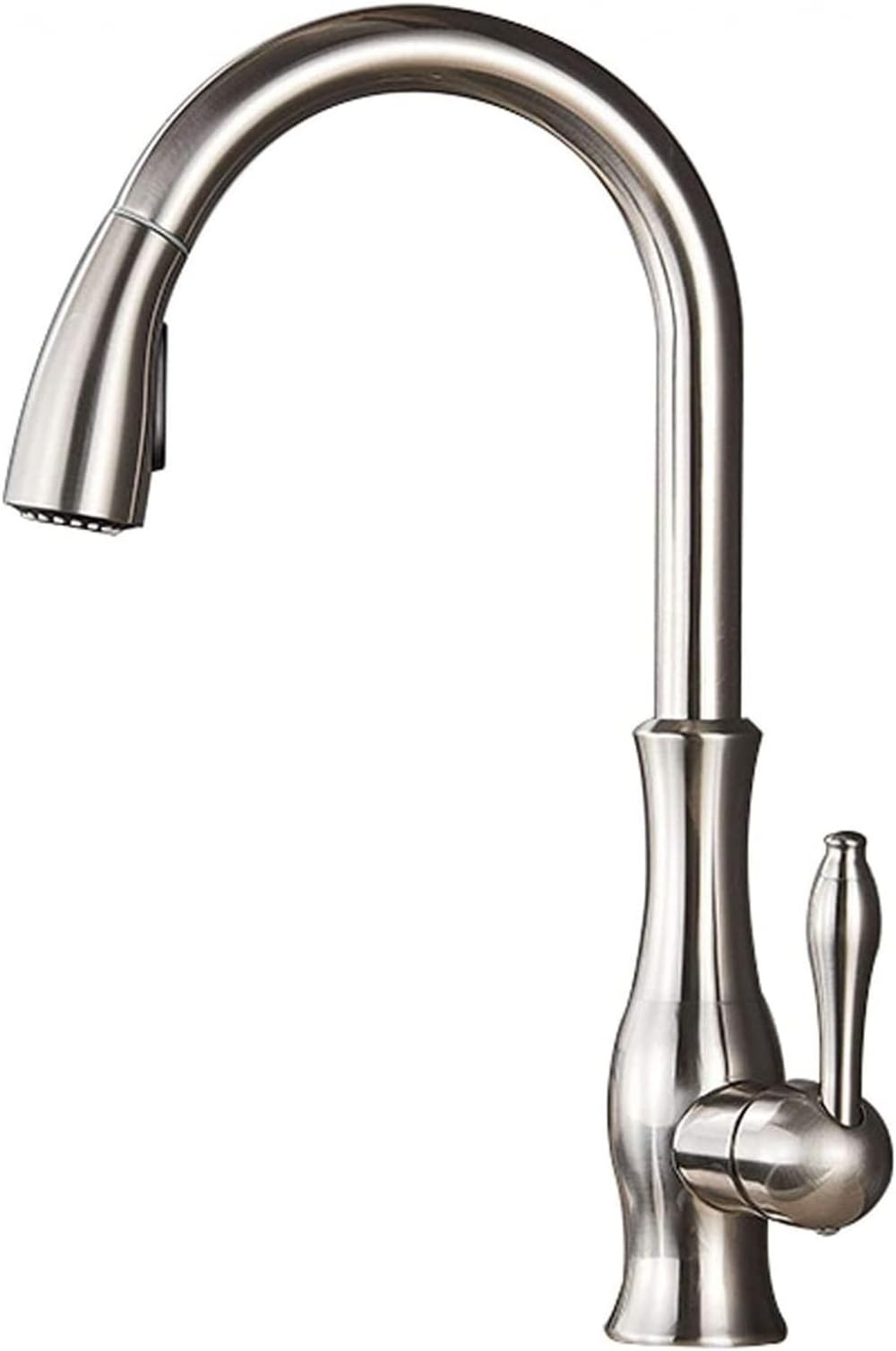 ZYCHSJXA Gold Kitchen Sink Faucet with Pull Down Sprayer Single Handle 360° Swivel Spout Hot & Cold Water Mixer Tap for Modern Kitchens