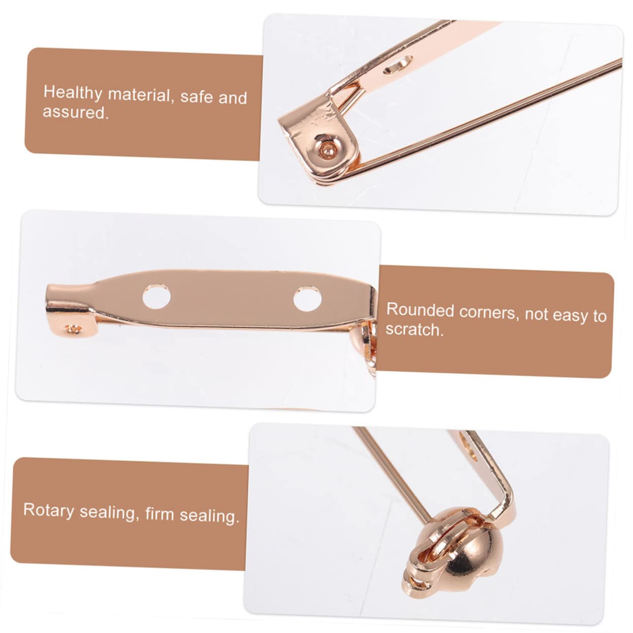 GALPADA Alfiler Broche De Bricolaje Pin De Seguridad Imperdibles Para Placa Abrigos De Seguridad Barra De Insignias Pasador De Barra De Seguridad Pin De Respaldo Cobre Golden