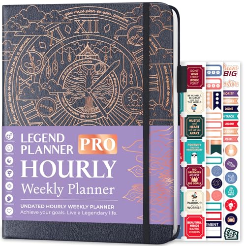 Image of Legend Planner PRO Hourly Schedule - Weekly & Daily Organizer with Time Slots. Appointment Book Journal for Work & Personal, A4 (Mystic Grey)