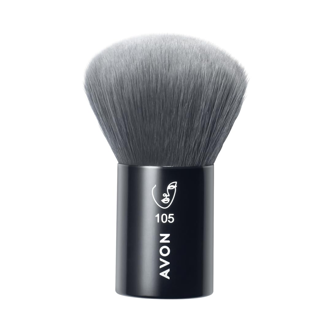 Kabuki Brush, for Applying and Blending Powders and Bronzers for Natural-Looking Coverage and Finish, Vegan Friendly with a Handle Made from Recycled Plastic.