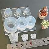 〈UVクラフトレジン〉 (sn476)シリコンモールド キッチン雑貨 バスケット カゴ 植木鉢 ポット 鉢植え 3サイズ 食器 レジンや樹脂粘土でのミニチュア作りに