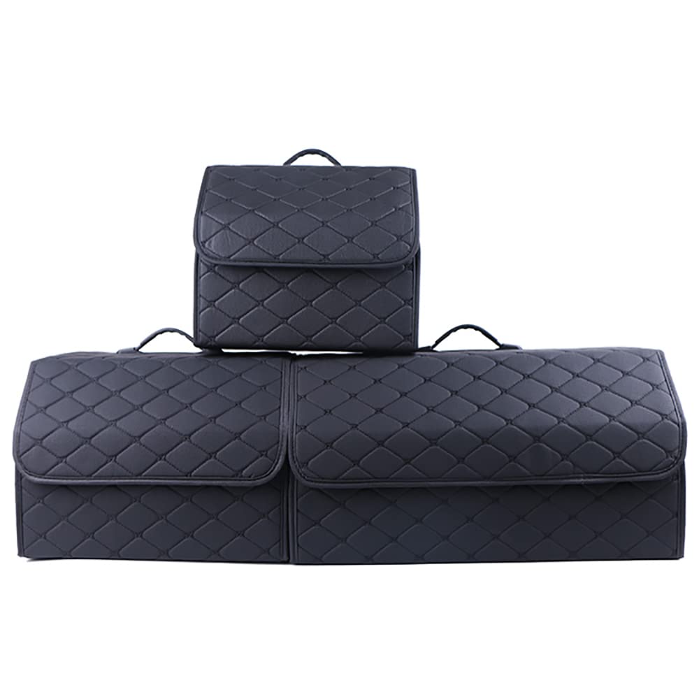 Sacs pour Coffre De Voiture Cuir Rangements pour Coffre pour Mercedes Benz V-Class V220d V250d V300d L Boîte Rangement Voiture Pliante Accessoires Auto, Black XL
