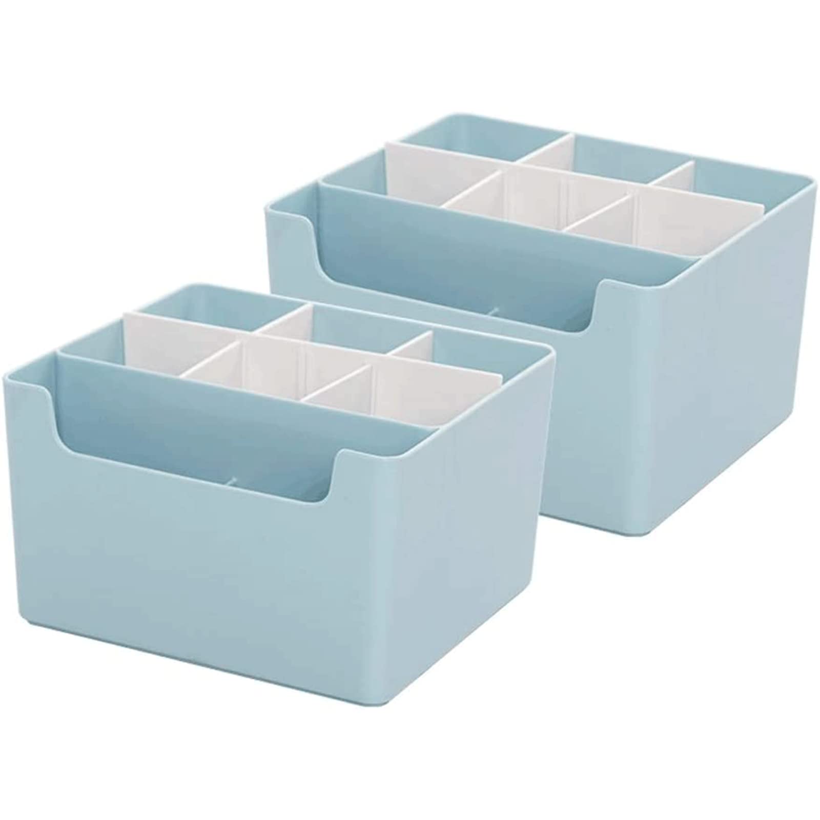 Portapenne da scrivania Portapenne Multifunzionale, Scatola portaoggetti ordinata Staccabile e Facile da Pulire, portapennelli per Trucco di Grande capacità (Blu 2)