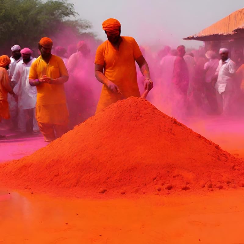 Image of Herbal and Organic Holi Colors | Eco Friendly | Orange Color 100gm | Natural and Skin-Friendly Gulal | Handmade and Non-Toxic | Holi Ke Rang | Holi Celebration | Stain Free