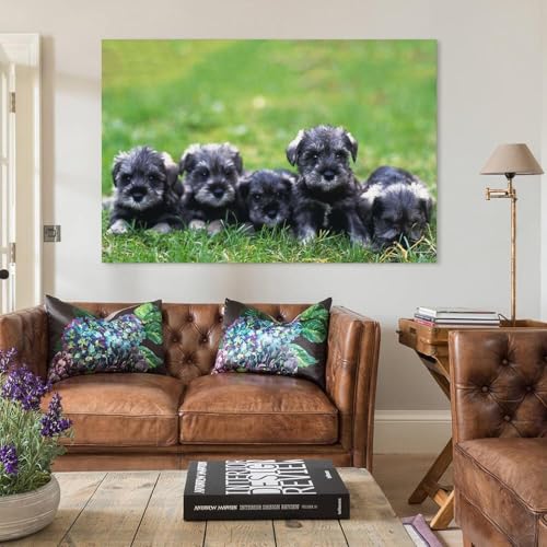Schnauzer poster déco 40x60 impression sur toile salon et chambre à coucher - 3