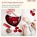 Heart Paper Mache Boxes with Lids (Set of 3) - Brown Kraft Paper Nesting Gift Boxes - Crafting Paper Mache Heart Box with Lid for Custom Decoration - Durable Paper Mache Box for Versatile Storage
