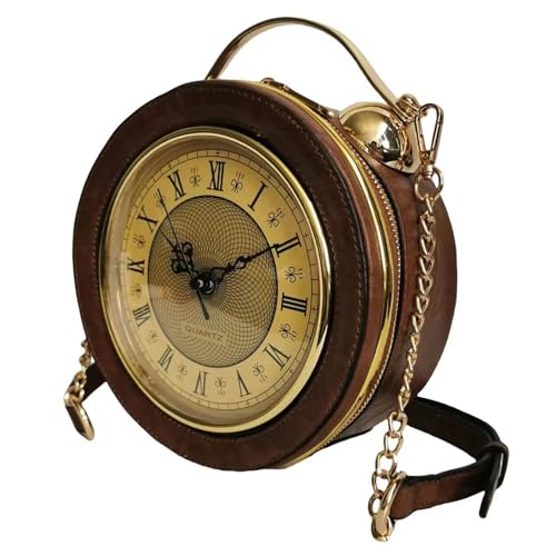 Image of Women PVC Clock Shaped Handbag Crossbody Shoulder Bag Clock Purse