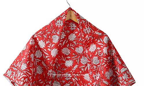 Image of Ravaiyaa - Attitude is everything Sanganer Hand Block Printed Scarves Pure Cotton Scarf Square Hijab Dupatta 40 inch X 40 inch Inch