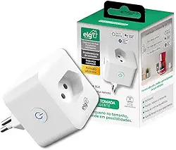 Plug Tomada Inteligente Bivolt 16A com Conexão Wi-Fi e Bluetooth, Comando por Voz Via Alexa, Google Assistant e Siri Shortcuts, Branco, SHPT400, ELG
