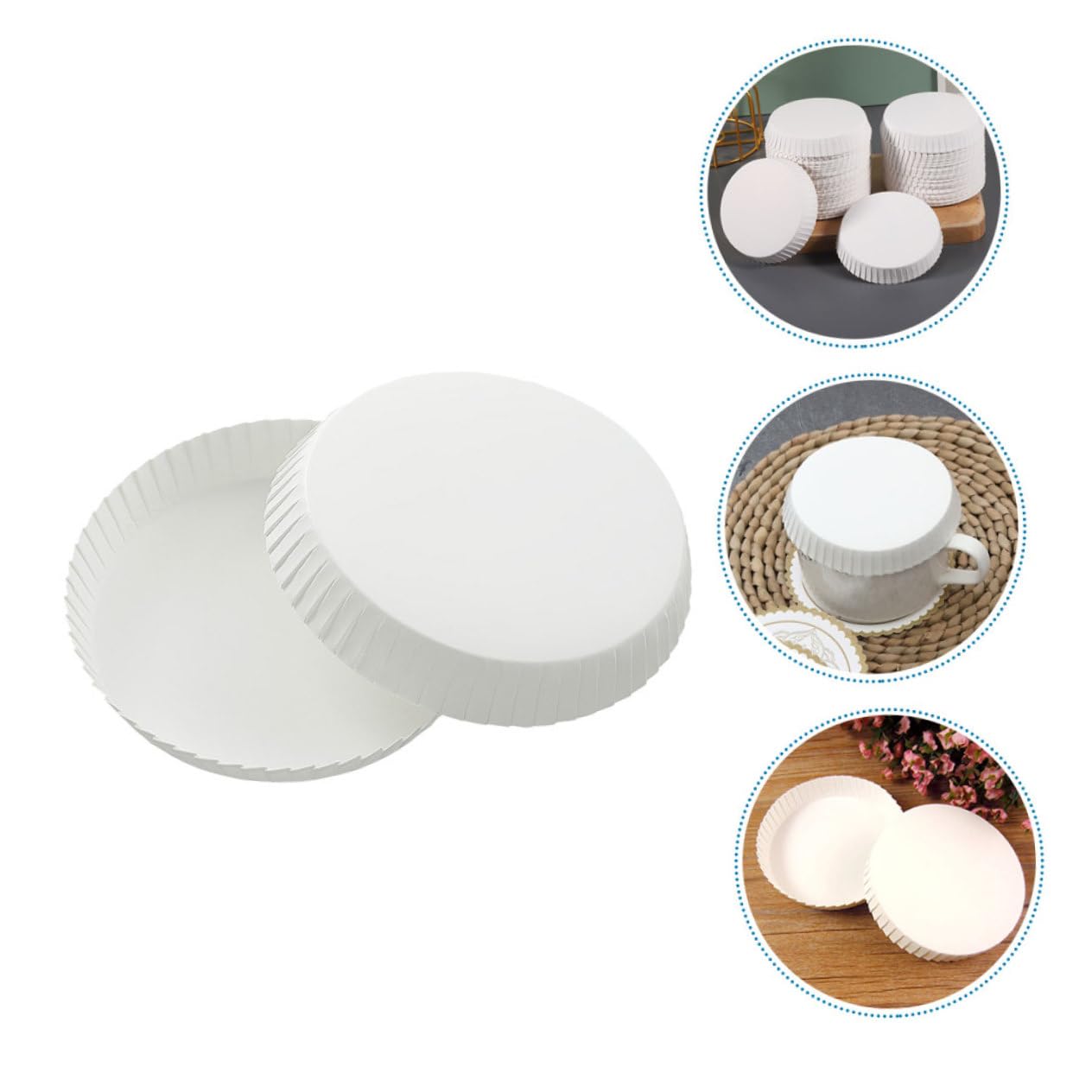 Healeved 4sets Single Use Paper Cup Covers Disposable Cups Espresso Latte Lids Leakproof for Hotels Restaurants 100pcs*4