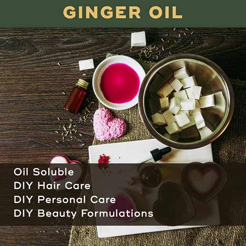 Image of Ginger Essential Oil - Therapeutic & Cosmetic Grade - 500 Ml For Aromatherapy, Diffuser, Soap Making, Cosmetic Making, Lotions, Creams, Diy Personal Care For Face, Hair, Skin & Body