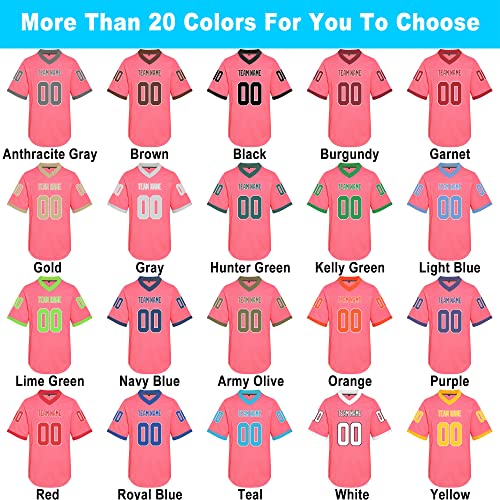 Dehaner Hot Pink Custom Football Jerseys For Men Women Kids Blank Practice Sports Uniform Tops Clothing Party Gift T-Shirt S-8Xl #TOP2