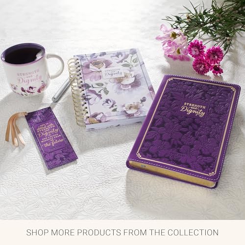 Image of Christian Art Gifts Premium Faux Leather Bookmark: Strength & Dignity