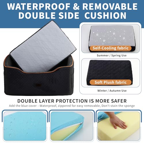 OTOB-Dog-Car-Seat-for-Large-Medium-Dog-Under-55Lbs-Memory-Foam-Dog-Booster-Car-Seat-for-2-Small-Dogs-Puppy-Detachable-Washable-Elevated-Pet-Car-Seat-with-Thick-Cushion-All-Seasons-Travel-Dog-Bed - Cucciolini Doodles OTOB-Dog-Car-Seat-for-Large-Medium-Dog-Under-55Lbs-Memory-Foam-Dog-Booster-Car-Seat-for-2-Small-Dogs-Puppy-Detachable-Washable-Elevated-Pet-Car-Seat-with-Thick-Cushion-All-Seasons-Travel-Dog-Bed