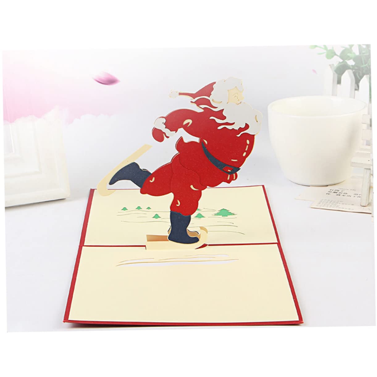 VILLCASE 10 Stk Weihnachtsgrußkarten christmas vaction christmas tree neujahrsgrüße karten weihnachtskärtchen santa 3D-Weihnachtskarten weihnachtskarte nachricht bis grußkarten 3D-Up-Karten