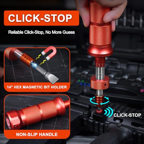 Image of 68Pcs Torque Screwdriver Wrench Set 10-70 IN.LB, Inch Pound Torque Driver | with S2 Steel Bits, 1 /4 inch Drive, Magnetic Quick-Release Adapter for Bike Repair, Mounting and Maintenance