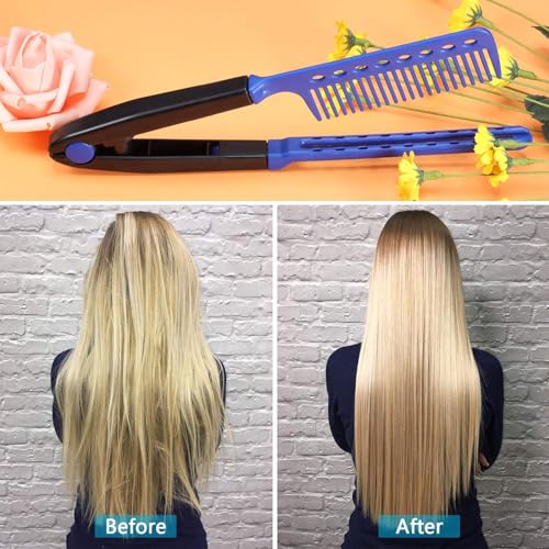 2 Peines Alisadores Planos para Salón, Rojo y Azul miniatura 4