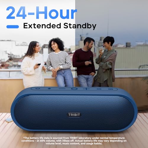 Image of Tribit XSound Plus 2 30W 5.3 Bluetooth Wireless Speakers,Powerful Louder Stereo Sound with Bass-Enhanced XBass Function,24H Playtime,IPX7 Waterproof,Built in Mic,150ft BT Range for Home /Outdoor,Blue
