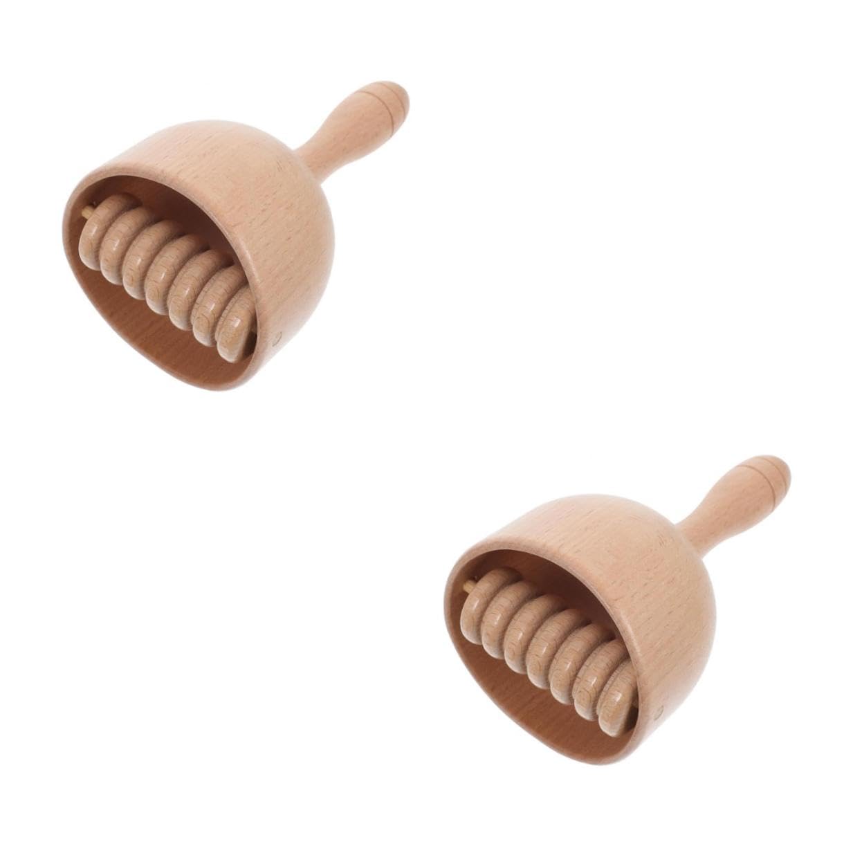 2 Stück Holz Massage Roller für Bauch Handheld Massagestab Schmerzlinderung Tragbares Massagewerkzeug für Wellness und