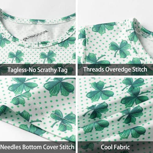 LittleSpring Kids Short Sleeve Tshirt Crewneck Print Summer Tops3