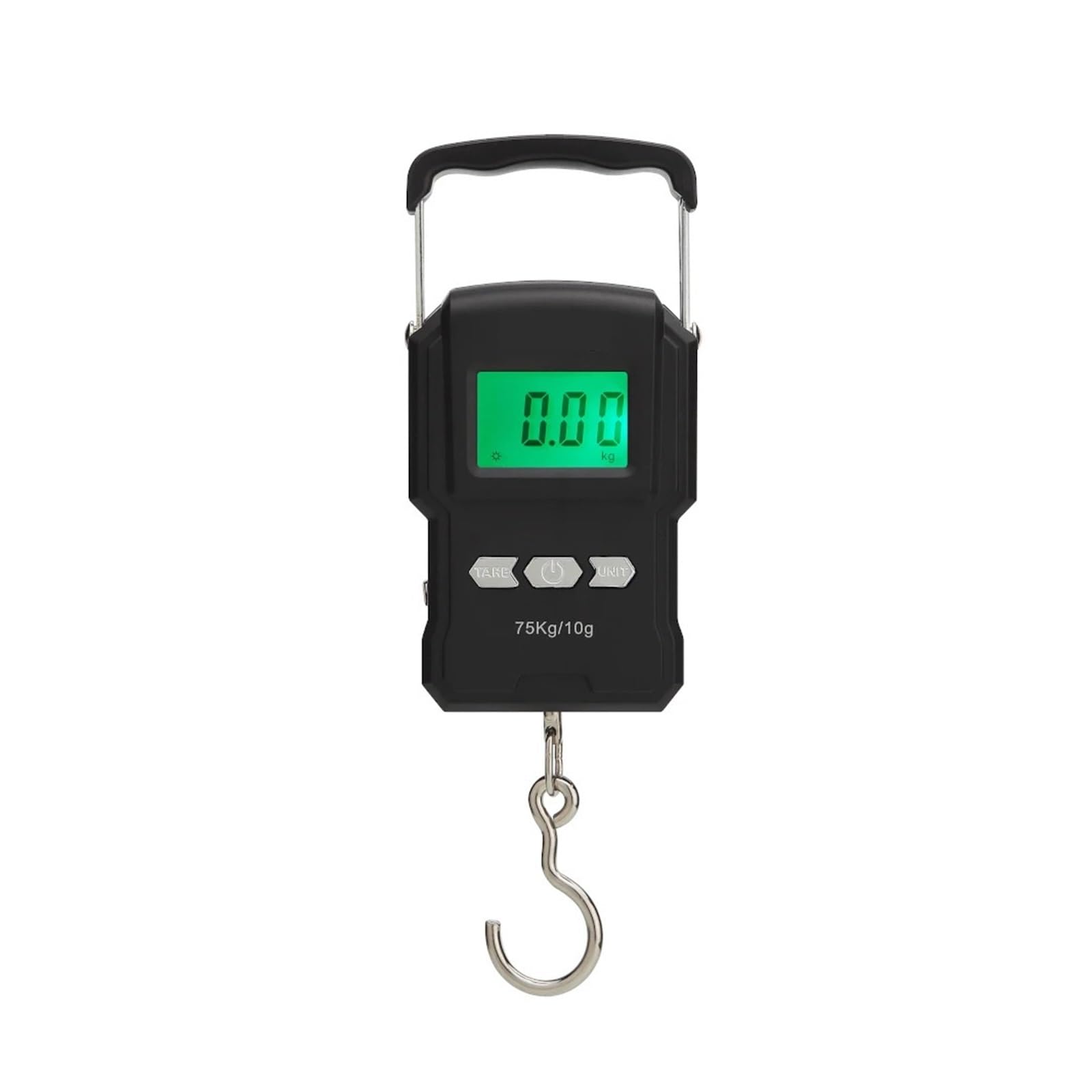 Miarka taśmowa 75 kg/10 g, cyfrowa waga, przenośna cyfrowa podświetlana waga wędkarska z haczykiem i linijką 1 m Przejrzysty i przyjazny dla użytkownika