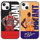 nurkorki [2 Piezas Funda para iPhone 13 iPhone 14 6,1',Dibujos Jugador Baloncesto Jersey 23 24 Patrón Suave TPU Silicona Antichoque Protectora Case Compatible con iPhone 13