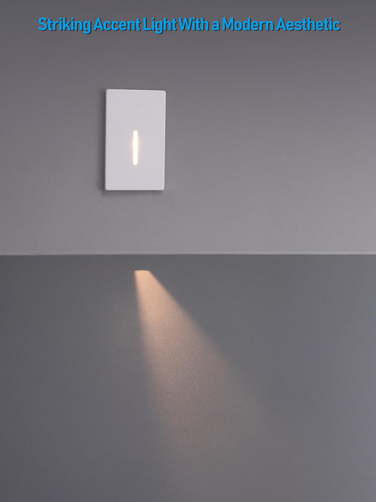 LEONLITE Indoor LED Step Light, 5CCT 120V Dimmable Pin Hole Stair Lights, Anti-Glare 30° Streamlined Lighting Effect for Staircase Bedroom, CRI90, ETL, White, Vertical, Pack of 6