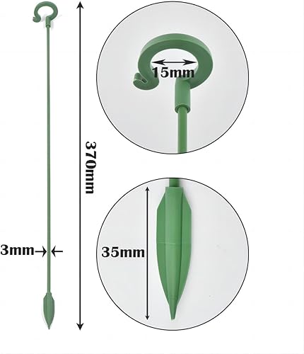 Miniatura 2 de 10 estacas de soporte para plantas, varilla de soporte de flores en maceta, marco de protección de hojas antialojamiento, pila de protección de