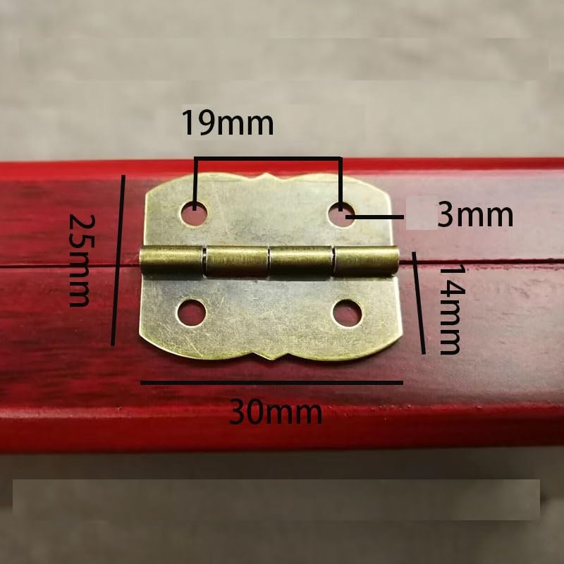 door hinge,Cupboard Door Hinges, Cerniere for armadietti Cerniera in metallo Confezione da 2/4 1,18 * 0,98 pollici Scatola regalo in legno ispessito Cerniera in cartone Confezione da 4(4 Pack)