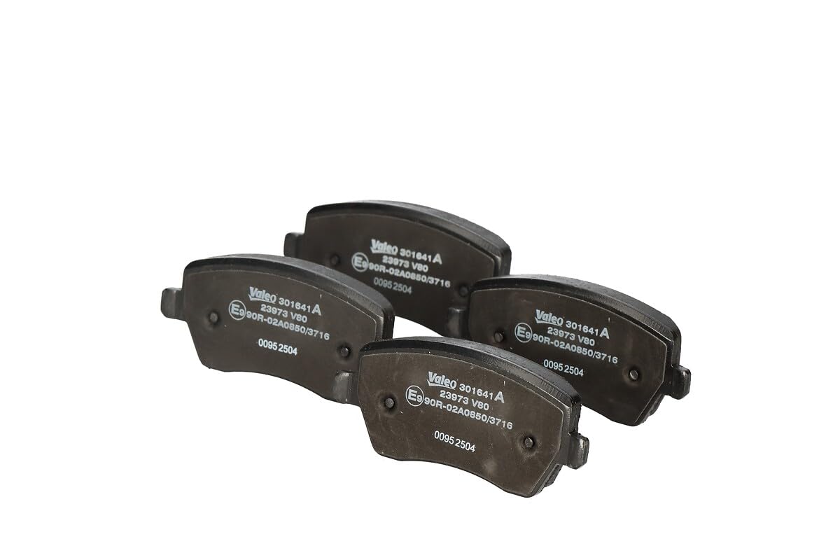 VALEO Imbottiture per freni Expert 301641A, Set di 4 imbottiture, Asse anteriore, Completamente dotato di accessori montati - Certificate ECE-R90