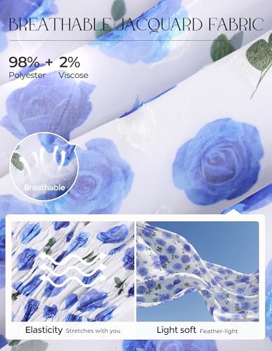 Image of GRACE KARIN 2026 Women's Spring Floral Midi Dress Square Neck Beach Wedding Guest Dresses Flowy A Line Casual Summer Clothes
