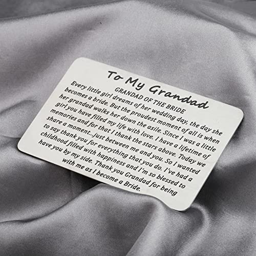 BAUNA Grandad of the Bride Gift To My Grandad on My Wedding Day Wallet Card Grandfather Wedding Gift (Grandad of the Bride Wallet Insert)3