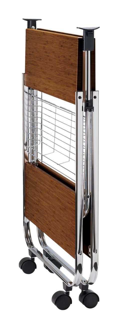 Wenko Carro de Servir Dinett Nogal - Plegable, MDF, 68 x 70 x 40.6 cm, Marrón