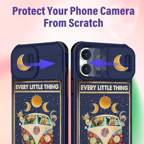 Image of Funermei (2in1 for iPhone 14 Pro Case for Women Cute Girls Phone Cover Girly Aesthetic Kawaii Bus Design with Camera Cover Funda for Apple for iPhone 14 Pro Case