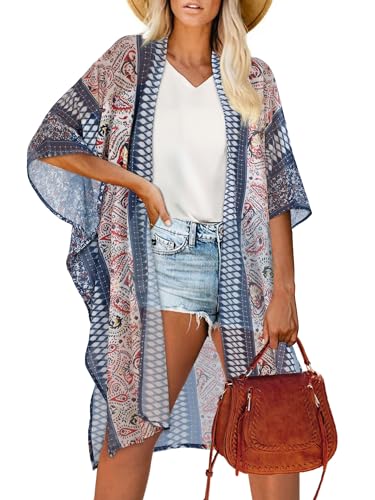 Image of Women's Kimono Beach Cover up for Summer Bathing Suits Cardigans Casual Loose Swimwear 2026