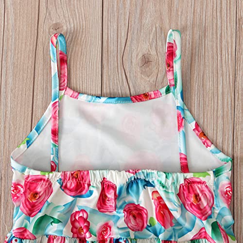Cbcbtwo Girls Romper Summer Fashion Baby Toddler Cute Strap Jumpsuit Boho Floral Print One-Piece Romper With Pockets #TOP6