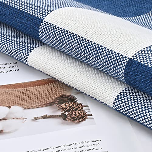 Yastouay Buffalo Plaid Throw Pillow Covers Set Of 2 Square Pillow Cover Case Navy Blue & White Buffalo Plaid Pillow Cover For Home Decor Sofa Bedroom 18" X 18" #TOP2