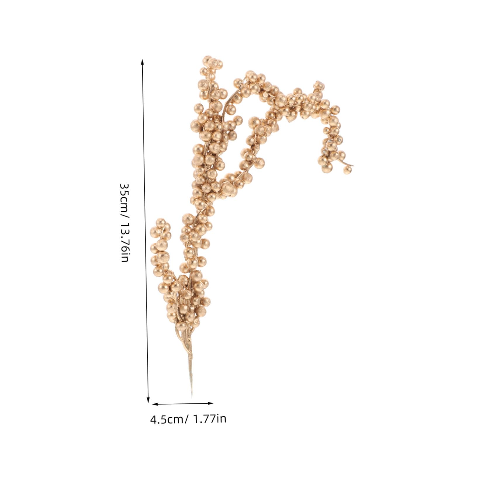 Lot De 3 Branches De Baies Artificielles Dorées Dorées Mousseuses Décoratives en Plastique pour Noël Décoration Intérieure Fête