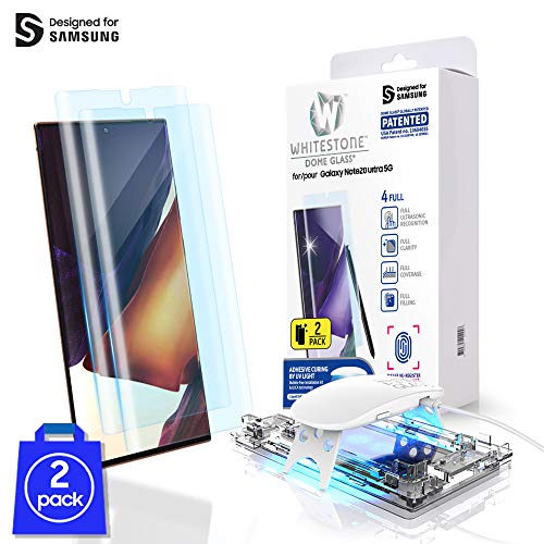 Protector de pantalla para Galaxy Note 20, cristal cúpula 3D, borde curvo completo, tecnología de dispersión líquida, kit de instalación fácil para Samsung Galaxy Note 20 Ultra, paquete de 2